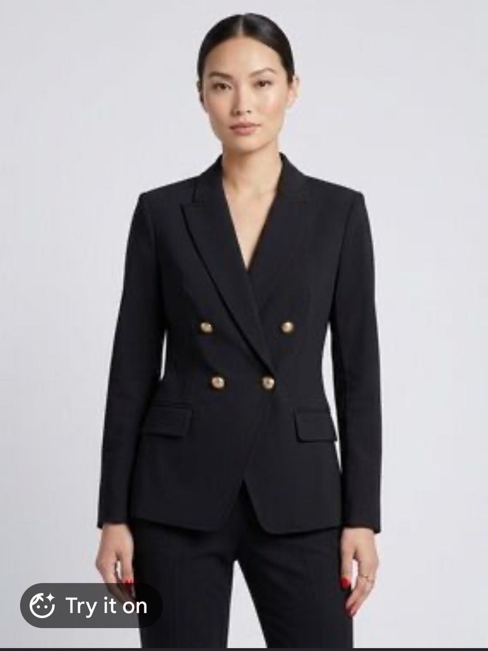 Jason Wu Black Double-Breasted Blazer with Gold Buttons